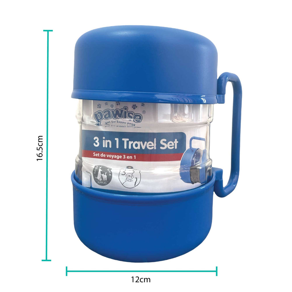 3-in-1 Pet Travel Food & Water Bowl Set