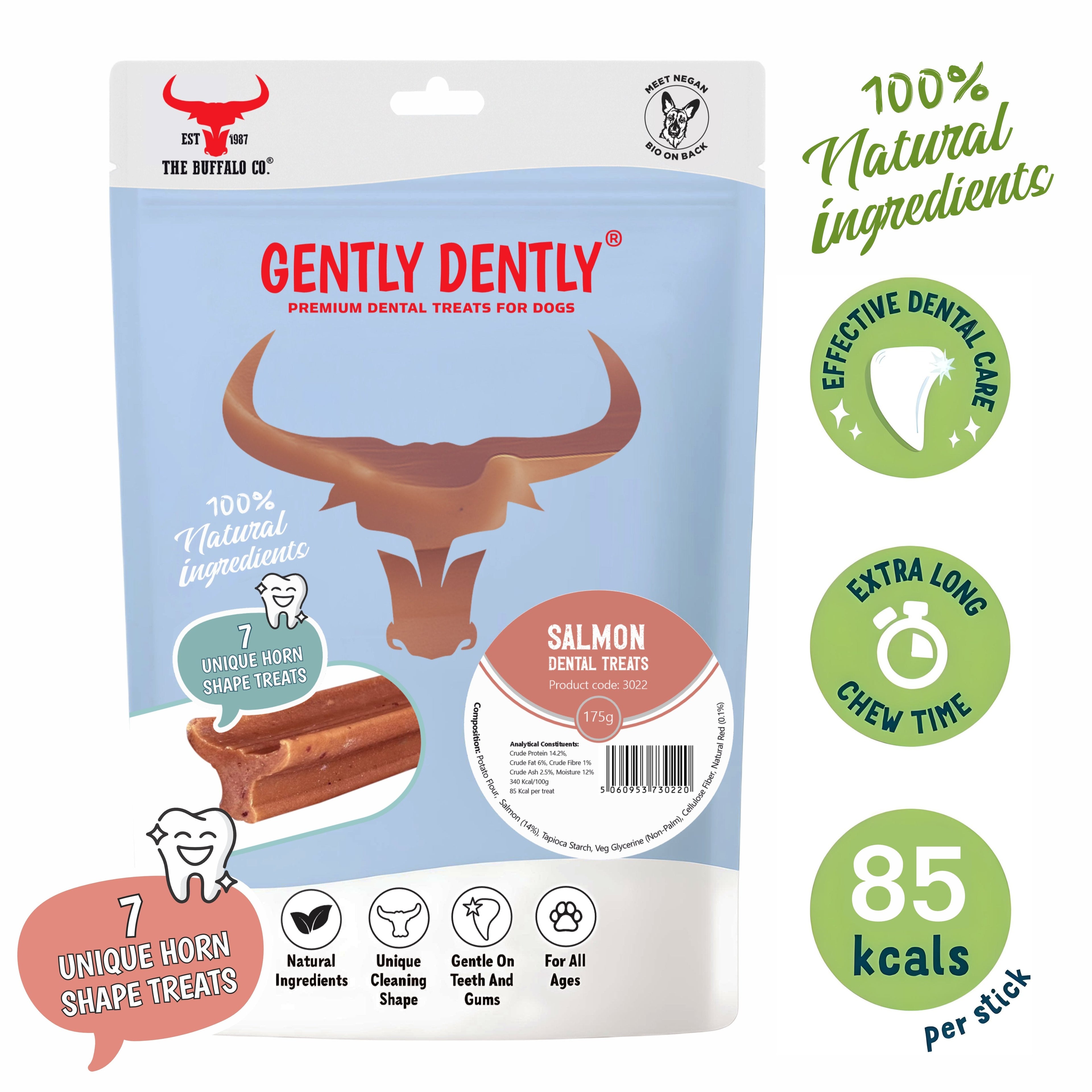 Gently Dently Salmon Dental Treats for Dogs (175g)