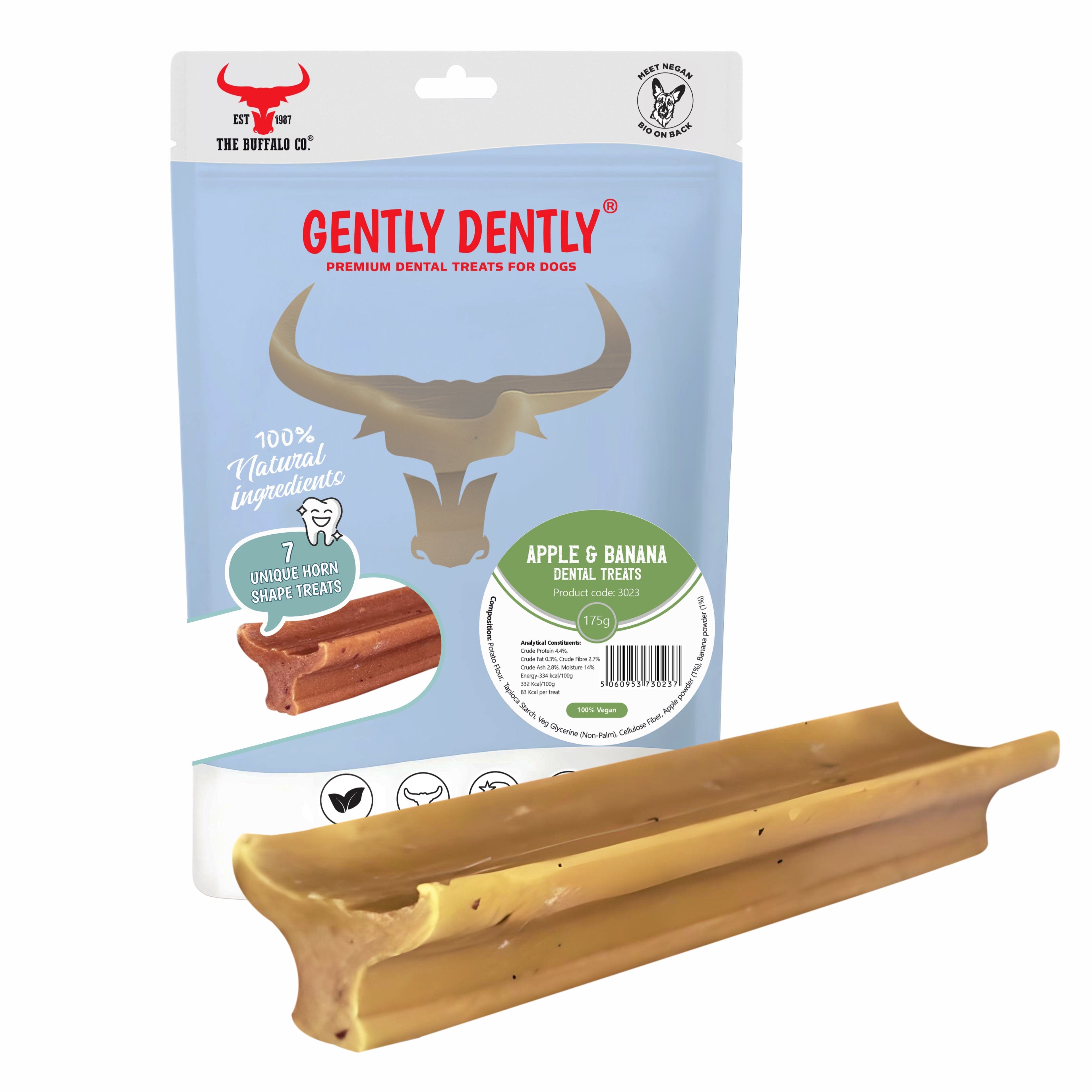 Gently Dently Apple & Banana Dental Treats for Dogs (175g)