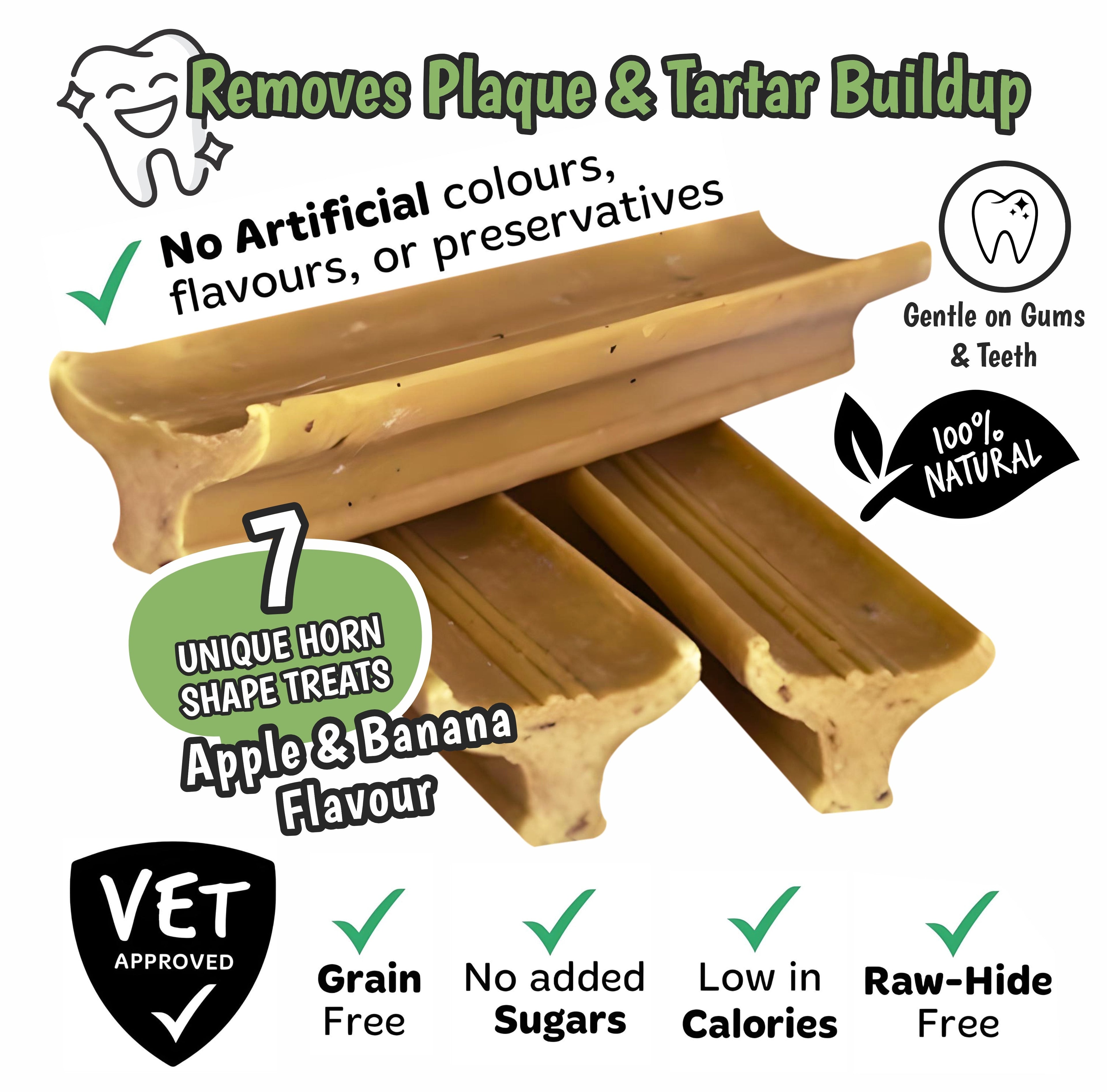 Gently Dently Apple & Banana Dental Treats for Dogs (175g)