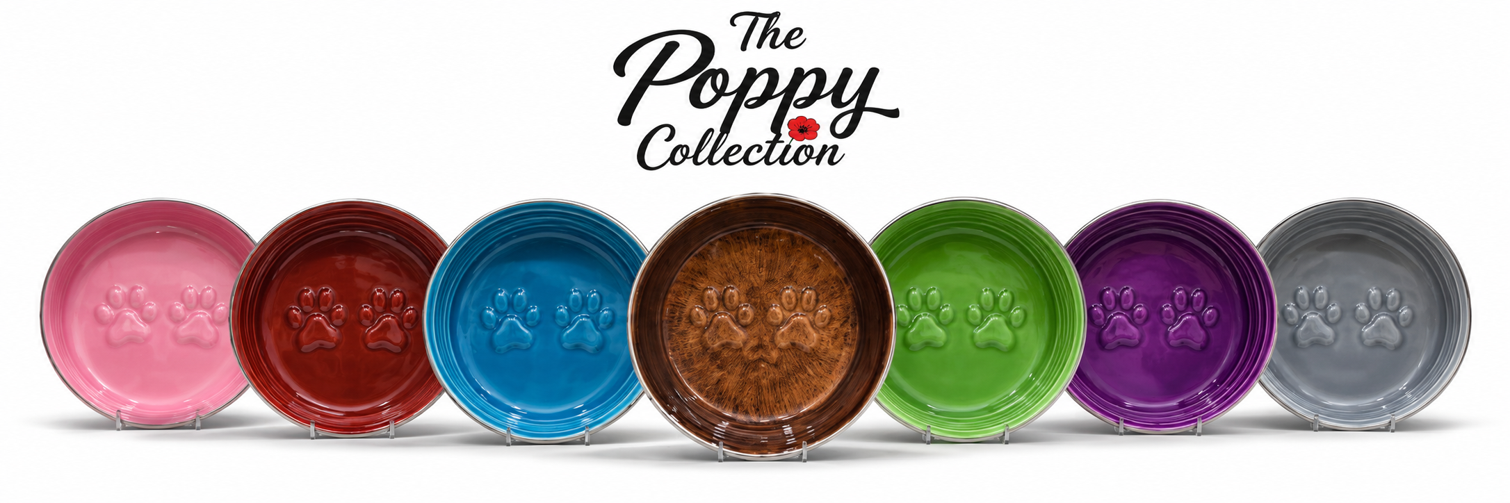 The Poppy Collection Dog Bowl - Blue